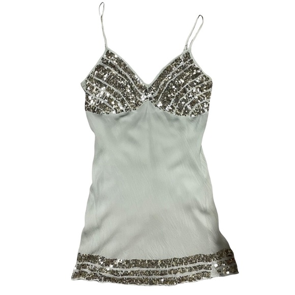 Central Park West Other - Central Park west silk sequin sexy slip lingerie dress small mint green color